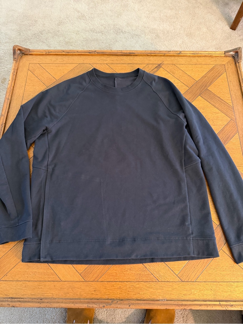 Lululemon Mens Crewneck Sweatshirt XL Black Pullover Raglan Athletic Logo